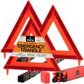 Xpose Safety 4-Piece Emergency Roadside Kit Reflective Triangles w/Storage Case, 3PK WTR-3